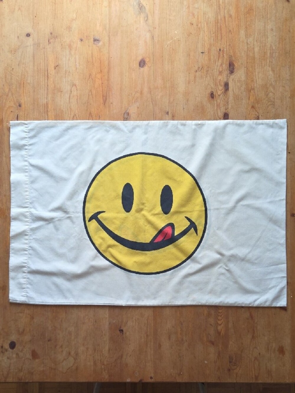 Vintage 90s Y2K Smiley Face Pillowcase Novelty Graphic Standard Size